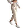 imageSweatyRocks Womens Casual High Elastic Waist Tapered Mom Jeans Cropped Denim PantsKhaki