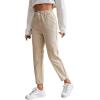 imageSweatyRocks Womens Casual High Elastic Waist Tapered Mom Jeans Cropped Denim PantsKhaki