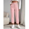 imageSweatyRocks Womens Casual High Elastic Waist Tapered Mom Jeans Cropped Denim PantsPink