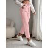 imageSweatyRocks Womens Casual High Elastic Waist Tapered Mom Jeans Cropped Denim PantsPink