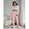 imageSweatyRocks Womens Casual High Elastic Waist Tapered Mom Jeans Cropped Denim PantsPink