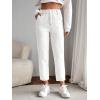 imageSweatyRocks Womens Casual High Elastic Waist Tapered Mom Jeans Cropped Denim PantsWhite
