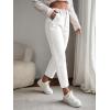 imageSweatyRocks Womens Casual High Elastic Waist Tapered Mom Jeans Cropped Denim PantsWhite