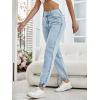 imageSweatyRocks Womens Casual High Rise Jogger Jeans Vintage Washed Mom Jeans Denim PantsLight Wash