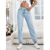 imageSweatyRocks Womens Casual High Rise Jogger Jeans Vintage Washed Mom Jeans Denim PantsLight Wash