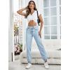 imageSweatyRocks Womens Casual High Rise Jogger Jeans Vintage Washed Mom Jeans Denim PantsLight Wash