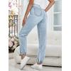 imageSweatyRocks Womens Casual High Rise Jogger Jeans Vintage Washed Mom Jeans Denim PantsLight Wash