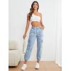 imageSweatyRocks Womens Casual High Rise Jogger Jeans Vintage Washed Mom Jeans Denim PantsLight Washed