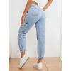 imageSweatyRocks Womens Casual High Rise Jogger Jeans Vintage Washed Mom Jeans Denim PantsLight Washed