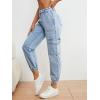 imageSweatyRocks Womens Casual High Rise Jogger Jeans Vintage Washed Mom Jeans Denim PantsLight Washed