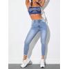 imageSweatyRocks Womens Casual High Rise Ripped Jeans Zipper Fly Skinny Denim PantsBlue