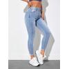 imageSweatyRocks Womens Casual High Rise Ripped Jeans Zipper Fly Skinny Denim PantsBlue