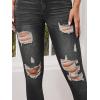 imageSweatyRocks Womens Casual High Rise Ripped Jeans Zipper Fly Skinny Denim PantsDark Grey