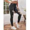 imageSweatyRocks Womens Casual High Rise Ripped Jeans Zipper Fly Skinny Denim PantsDark Grey