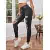 imageSweatyRocks Womens Casual High Rise Ripped Jeans Zipper Fly Skinny Denim PantsDark Grey