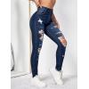 imageSweatyRocks Womens Casual High Rise Ripped Jeans Zipper Fly Skinny Denim PantsDark Wash