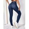 imageSweatyRocks Womens Casual High Rise Ripped Jeans Zipper Fly Skinny Denim PantsDark Wash