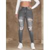 imageSweatyRocks Womens Casual High Rise Ripped Jeans Zipper Fly Skinny Denim PantsGrey