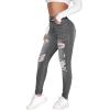 imageSweatyRocks Womens Casual High Rise Ripped Jeans Zipper Fly Skinny Denim PantsGrey