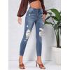 imageSweatyRocks Womens Casual High Rise Ripped Jeans Zipper Fly Skinny Denim PantsLight Blue