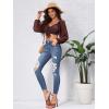 imageSweatyRocks Womens Casual High Rise Ripped Jeans Zipper Fly Skinny Denim PantsLight Blue