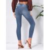imageSweatyRocks Womens Casual High Rise Ripped Jeans Zipper Fly Skinny Denim PantsLight Blue