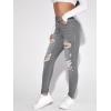 imageSweatyRocks Womens Casual High Rise Ripped Jeans Zipper Fly Skinny Denim PantsLight Grey