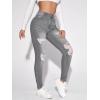 imageSweatyRocks Womens Casual High Rise Ripped Jeans Zipper Fly Skinny Denim PantsLight Grey