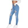 imageSweatyRocks Womens Casual High Rise Ripped Jeans Zipper Fly Skinny Denim PantsLight Wash