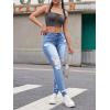 imageSweatyRocks Womens Casual High Rise Ripped Jeans Zipper Fly Skinny Denim PantsMedium Blue