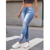 imageSweatyRocks Womens Casual High Rise Ripped Jeans Zipper Fly Skinny Denim PantsMedium Blue