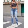 imageSweatyRocks Womens Casual High Rise Ripped Jeans Zipper Fly Skinny Denim PantsMedium Blue