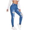 imageSweatyRocks Womens Casual High Rise Ripped Jeans Zipper Fly Skinny Denim PantsMedium Wash