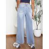 imageSweatyRocks Womens Casual Loose Ripped Denim Pants Distressed Wide Leg JeansBlue Color