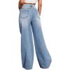 imageSweatyRocks Womens Casual Loose Ripped Denim Pants Distressed Wide Leg JeansLight Blue