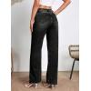 imageSweatyRocks Womens High Rise Zip Up Jeans Casual Split Hem Straight Leg Washed Denim PantsBlack