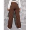 imageSweatyRocks Womens High Waist Cargo Jeans Flap Pocket Wide Leg Denim PantsChocolate Brown