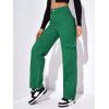 imageSweatyRocks Womens High Waist Cargo Jeans Flap Pocket Wide Leg Denim PantsDark Green
