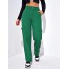 imageSweatyRocks Womens High Waist Cargo Jeans Flap Pocket Wide Leg Denim PantsDark Green