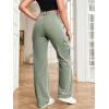 imageSweatyRocks Womens High Waist Cargo Jeans Flap Pocket Wide Leg Denim PantsDeep Green