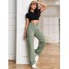 imageSweatyRocks Womens High Waist Cargo Jeans Flap Pocket Wide Leg Denim PantsDeep Green