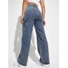 imageSweatyRocks Womens High Waist Cargo Jeans Flap Pocket Wide Leg Denim PantsMedium Wash