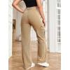 imageSweatyRocks Womens High Waist Cargo Jeans Flap Pocket Wide Leg Denim PantsPale Khaki