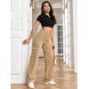 imageSweatyRocks Womens High Waist Cargo Jeans Flap Pocket Wide Leg Denim PantsPale Khaki