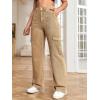 imageSweatyRocks Womens High Waist Cargo Jeans Flap Pocket Wide Leg Denim PantsPale Khaki