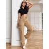 imageSweatyRocks Womens High Waist Cargo Jeans Flap Pocket Wide Leg Denim PantsPale Khaki