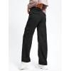 imageSweatyRocks Womens High Waist Cargo Jeans Flap Pocket Wide Leg Denim PantsSolid Plain Black