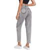 imageSweatyRocks Womens High Waist Ripped Jeans Distressed Raw Hem Denim PantsLight Grey