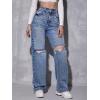 imageSweatyRocks Womens High Waist Ripped Straight Leg Jeans Boyfriend Style Distressed Denim Pants with PocketLight Wash