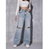 imageSweatyRocks Womens High Waist Ripped Straight Leg Jeans Boyfriend Style Distressed Denim Pants with PocketMulticolor